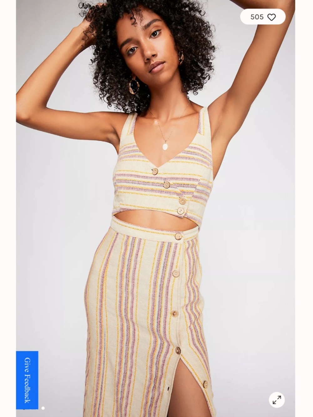 Free People Striped Ultraviolet Midi Dress Women’s Size L